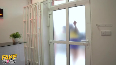 Busty sluts rock the cock in a Fake Hostel