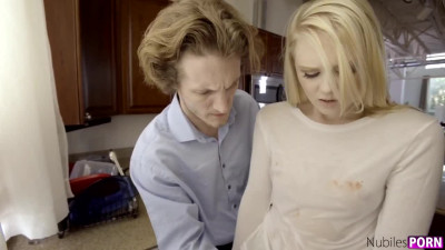 Blonde doll gets her pussy stretched in the bathroom as punishment