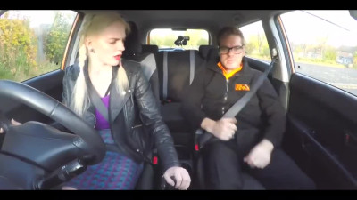 British hon hooks up with driving instructor during the lesson