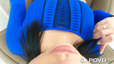 A flaming POV for perky boxing chick