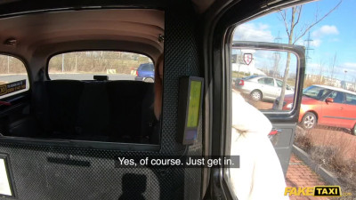 Unexpected fuck in a taxi cab with a busty Nathaly Cherie