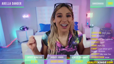 Stunning gamer girl Abella Danger tastes a BWC instead playing