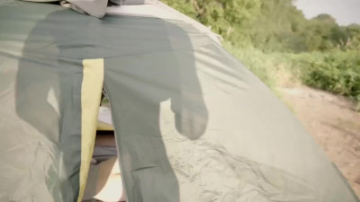 Morning fuck for teen busty babe in tent