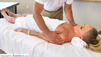 Emma Hix begs for facial on a massage session