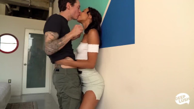 Teen ebony chick Alexis Tae is raw analyzed by tattooed hammer