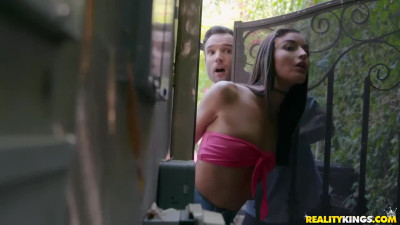Cum eater Emily Willis fucks with BF and gets Caught by stepdad