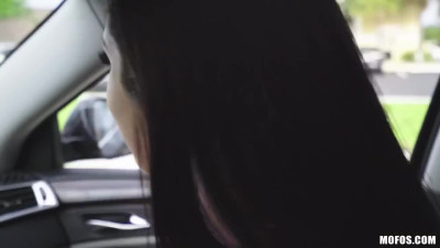 POV sex and blowjob on the backseat