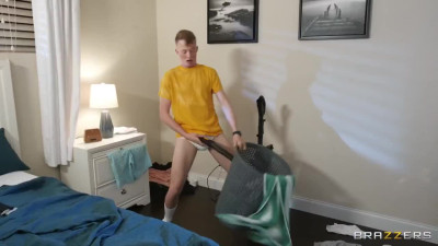 Curvy MILF helps her weird stepson and rides his big hammer