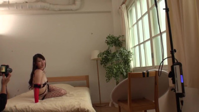 Japanese girl in sexy lingerie fucks with photographer