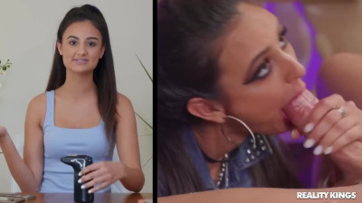 Energized Latina Eliza Ibarra is rough fucked by a vast wang on a couch