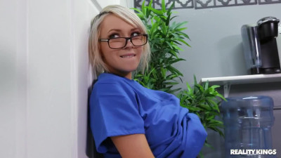 Two nurses collect sperm after wild Interracial 3some with merciless stud