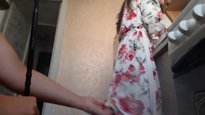 Lesbian girls start morning with Quick Strap-On sex in the kitchen