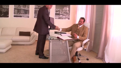 Businessmen share Anal Slut and fuck her in BDSM DP Threesome
