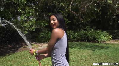 Energized Latina ready for the interracial wild fuck