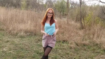 Redhead stepsis in stockings enjoys anal fuck