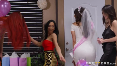 Bachelorette party ended with wild Groupsex for Three Sluts