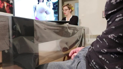 Charming Boss-Lady plays with hard cock and makes her employee Cum