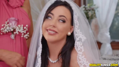 Unfaithful bride cheats on her groom with a monster bbc right in the wedding day