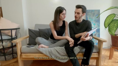 Amateur college friends fucking after study at home