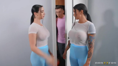 Busty babe with sexy curves seduces her sister's husband