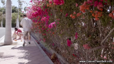 Pale Russian teen falls in teasing love with her boyfriend in the sunny LA apartments