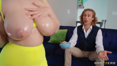 Curvy milf stepmom Codi Vore teased her son to enjoy her mature pussy on a couch