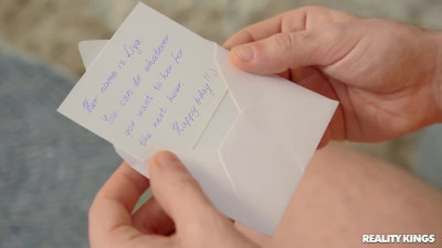 Girlfriend sent a gift for birthday to her BF: a slut for fucking