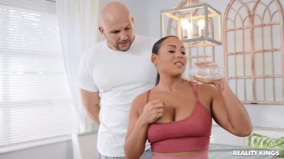 Curvy ebony MILF can't have enough of the white cock