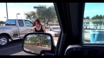 Petite Asian sucks cock and fucks with Stranger in his Car