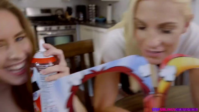 Crazy stepsis in homemade POV