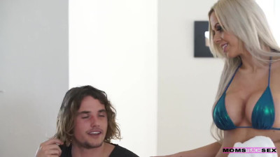 Busty stepmom fucks daughter's boyfriend