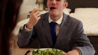 Pussy-Diver eats GF's Cherry and fucks her hole after romantic dinner