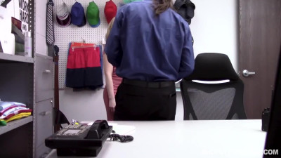 Busty shoplifter MILF Sunny gotta spread legs wide for stealing