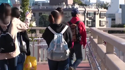 Japanese babe with perfect body fucks after walk