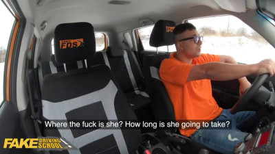 Sultry-tempred bitches seduced shy driving instructor to crazy backseat Treesome