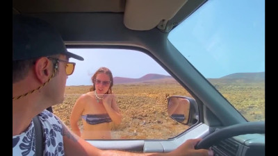 Italian girl - hitchhiker pays for ride with her Cunt