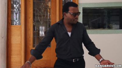 Tied Latina with hairy cunt fucks with Large Black Hammer