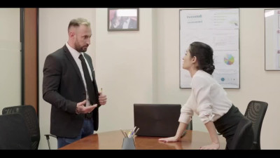 Female boss spreads legs for younger colleague with big dick