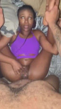 Ebony bitch screams when big white cock slides in her hole in POV