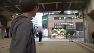 Japanese amateur with beautiful tits jumped on Stranger's Cock