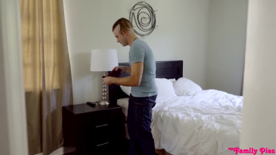 Stepsister caught brother sniffing her panties and jerking off