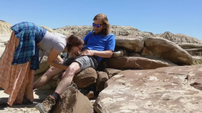 Public sex with very natural couple that love squirting and cumshots outdoors