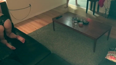 Amateur couple banging in the living room