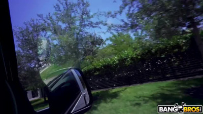 Angelica Cruz shows her long legs & sucks Big D in Sex-VAN!