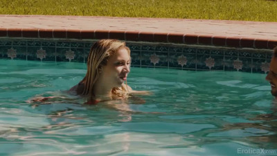 Erotic sex movements of lovely couple Chanel Gray and Tyler Nixon in the pool