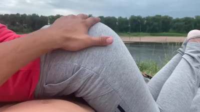 Horny Russian chick just made an amateur blowjob on a river bank