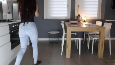 Italian busty bitch fucks herself with banana