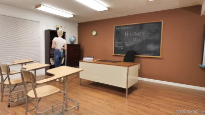 The new teacher classy Sky Blue's already been fucked in her first working day in college