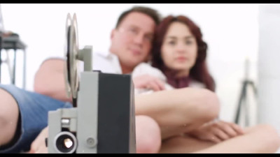 The film was too boring that naughty couple decided to make his own but porn right on the bed