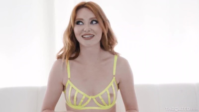 Ginger lady got her throat destroyed hard with a monster cock